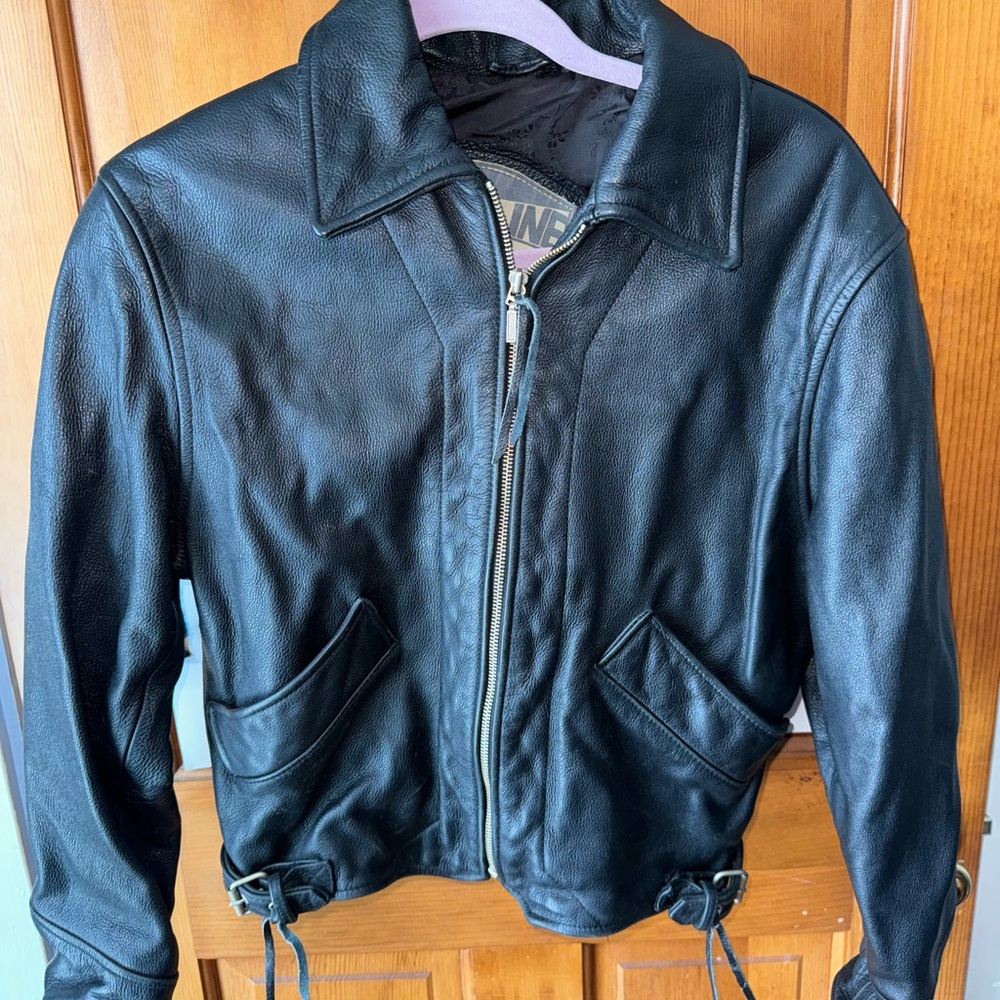 Blue line & company Black Leather Jacket size small